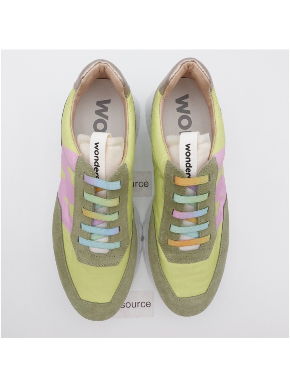 NEW Women's Wonders A-2422-T Platform Sneakers Odisei Green - Picture 6 of 9